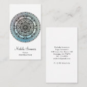 Blue Black Mandala Yoga Instructor Visitekaartje (Voorkant / Achterkant)