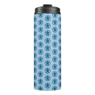 Blue Black Maori Sun Symbol Tribal Turtles Thermosbeker