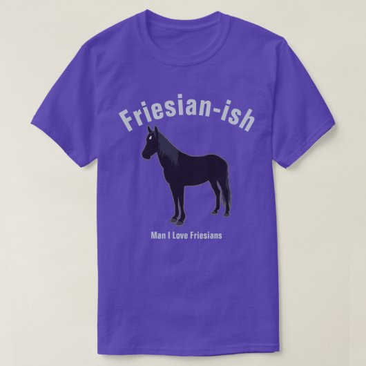 Blue Black Minimal Friesian Horse Silhouette T-shirt (Design voorkant)