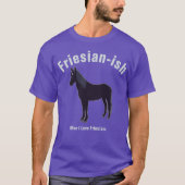 Blue Black Minimal Friesian Horse Silhouette T-shirt (Voorkant)