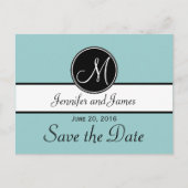 Blue Black Modern Save the Date Briefkaarten (Voorkant)