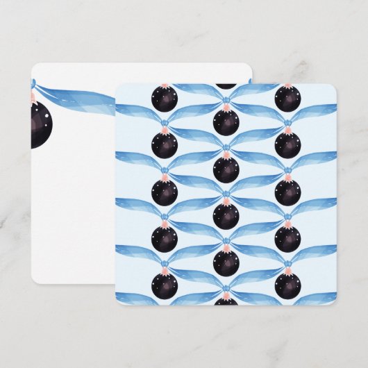 Blue black Modern Winter Holiday Greeting Bedankkaart (Voorkant / Achterkant)