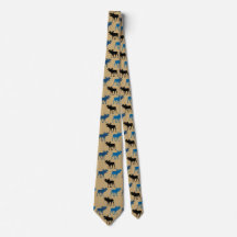 Blue Black Moose Pattern op Gold