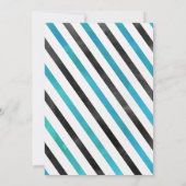 Blue Black Mr ONE-derful Birthday Invitation Kaart (Achterkant)