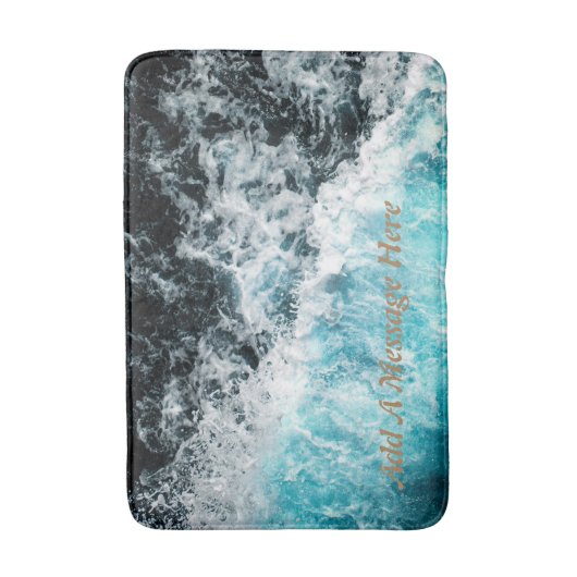 Blue Black Ocean Waves Hawaii  Badmat (Voorkant Verticaal)