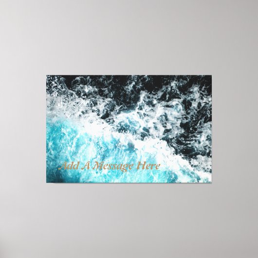 Blue Black Ocean Waves Hawaii  Canvas Afdruk (Voorkant)