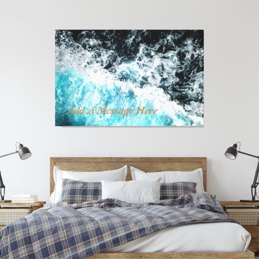 Blue Black Ocean Waves Hawaii Canvas Afdruk (Insitu (Slaapkamer))