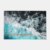Blue Black Ocean Waves Hawaii  Canvas Deurmat (Voorkant)