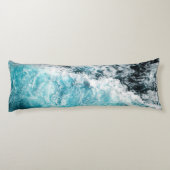 Blue Black Ocean Waves Hawaii Lichaamskussen (Achterkant)