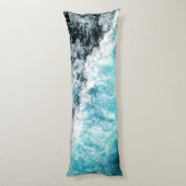 Blue Black Ocean Waves Hawaii Lichaamskussen (Achterkant (Verticaal))