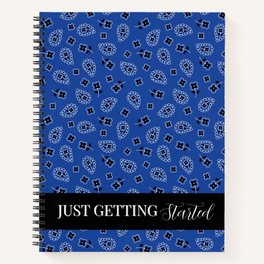 Blue & Black Paisley Spiral Notitieboek (Voorkant)