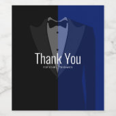 Blue/black party-favoriet wijn etiket (Enkel label)