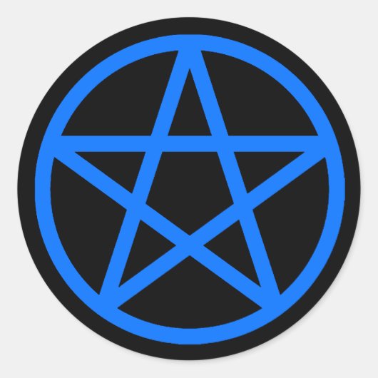 Blue Black Pentacle Solid Sticker (Voorkant)