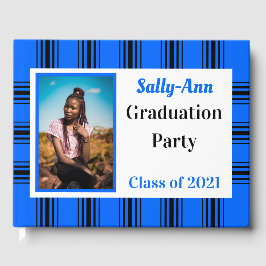Blue Black Photo Graduation Party Gastenboek