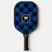 Blue Black Pset Monogram Naam Pickleball Paddle (Voorkant)