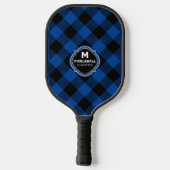 Blue Black Pset Monogram Naam Pickleball Paddle (Achterkant)