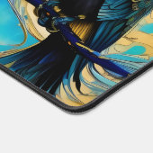 Blue Black Raven, blue and gold abstract Bureaumat (Hoek)