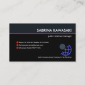 Blue Black Retro Columns Eigenaar CEO Entrepreneur Visitekaartje (Voorkant)