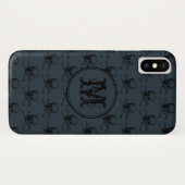 Blue Black Skull Halloween gepersonaliseerd monogr Case-Mate iPhone Case (Achterkant (horizontaal))