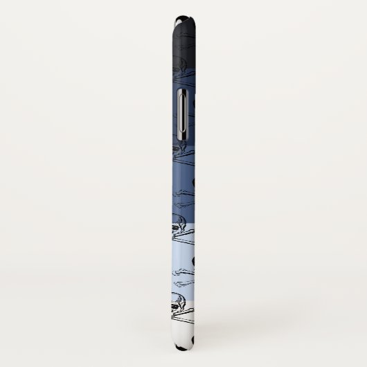 Blue Black Skull Halloween gepersonaliseerd monogr Case-Mate iPhone Case (Achterkant / rechts)