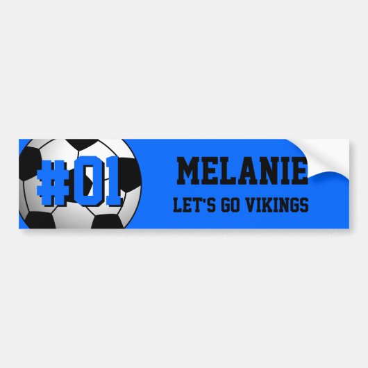 Blue Black Soccer Team Bumpersticker (Voorkant)