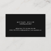 Blue black stripe simple minimal smart masculine visitekaartje (Achterkant)