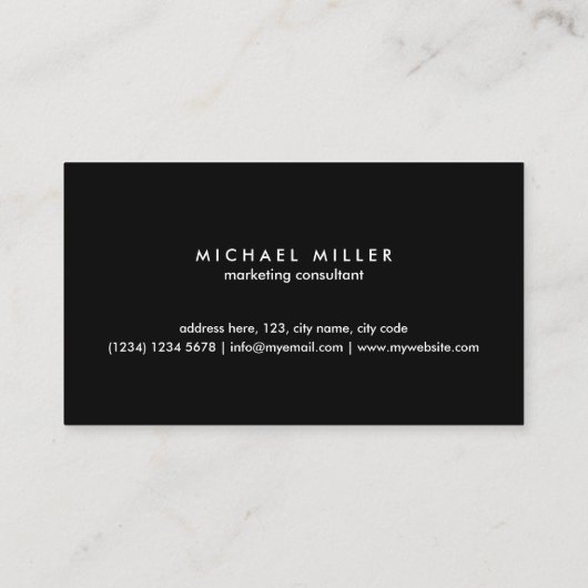 Blue black stripe simple minimal smart masculine visitekaartje (Achterkant)