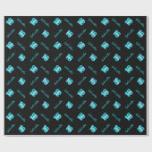 Blue Black Sweet 16 Personal Wrapping Paper Cadeaupapier (Vlak)
