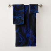 Blue Black Swirl Abstracte roky Cool Bad Handdoek (Insitu)