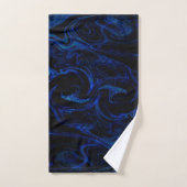 Blue Black Swirl Abstracte roky Cool Bad Handdoek (Handdoek)