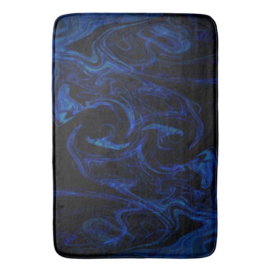 Blue Black Swirl Abstracte roky Cool Badmat (Voorkant Verticaal)