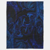 Blue Black Swirl Abstracte roky Cool Fleece Deken (Voorkant)