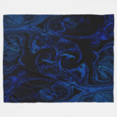 Blue Black Swirl Abstracte roky Cool Fleece Deken (Voorkant (Horizontaal))