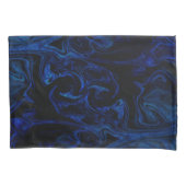 Blue Black Swirl Abstracte roky Cool Kussensloop (Voorkant)