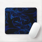 Blue Black Swirl Abstracte roky Cool Muismat (Met muis)