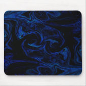 Blue Black Swirl Abstracte roky Cool Muismat (Voorkant)