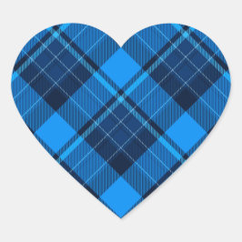 Blue Black Tartan Hart Sticker