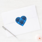 Blue Black Tartan Hart Sticker (Envelop)