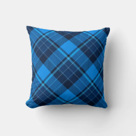 Blue Black Tartan Kussen