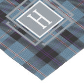 Blue Black Tartan Monogram  Korte Tafelloper (Hoek)