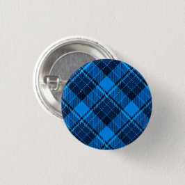 Blue Black Tartan Ronde Button 3,2 Cm