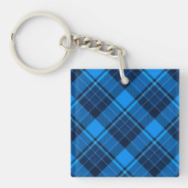 Blue Black Tartan Sleutelhanger