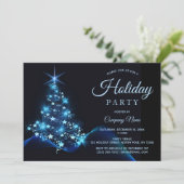 Blue Black Tree 2 Corporate Holiday Party Kaart (Staand voorkant)