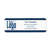 Blue Black Trim Company Logo White Retouradres Etiket (Voorkant)