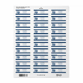 Blue Black Trim Company Logo White Retouradres Etiket (Full Sheet)