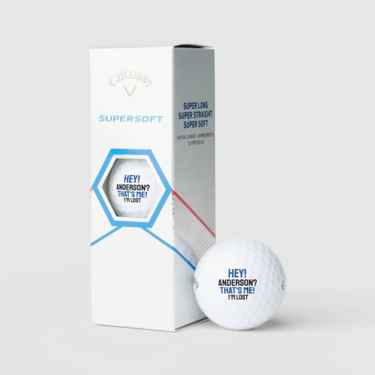 Blue Black Typography Funny Lost Golf Ball Golfballen (Verpakking)