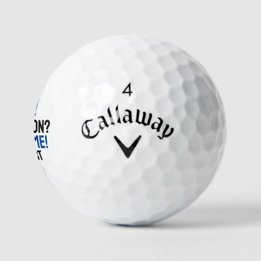 Blue Black Typography Funny Lost Golf Ball Golfballen (Logo)