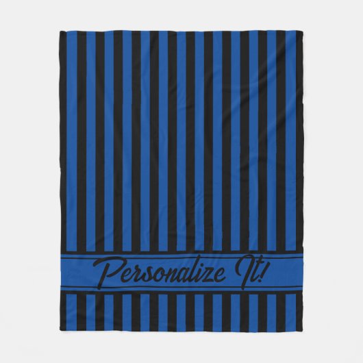 Blue Black Vertical Stripe Halloween Fleece Deken (Voorkant)