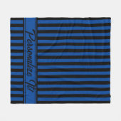 Blue Black Vertical Stripe Halloween Fleece Deken (Voorkant (Horizontaal))