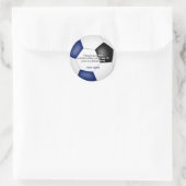 Blue Black voetbal Kinderverjaardagsfeestje Ronde Sticker (Tas)